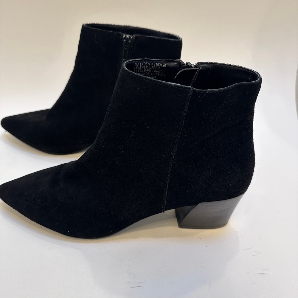 Kensie Lyden Suede Leather Ankle Booties Women's black, Sz 9, zipper closure…